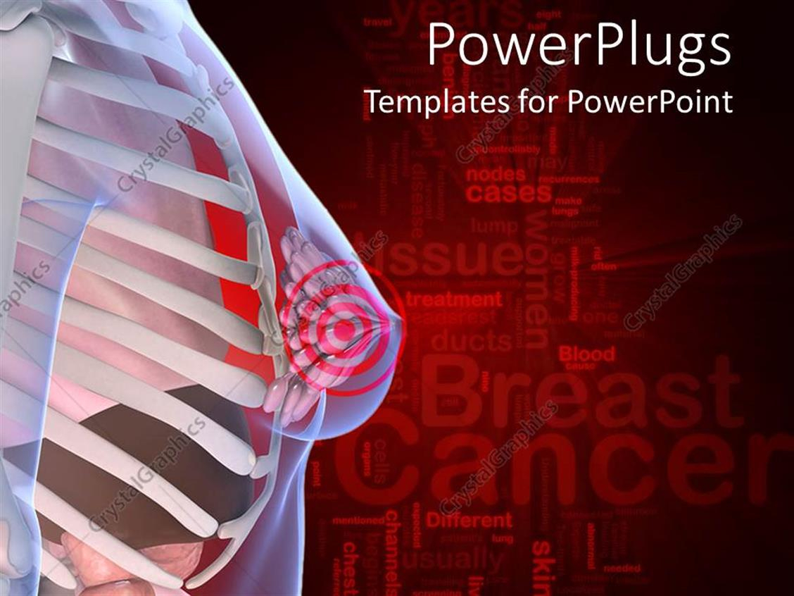 Powerpoint Template: Anatomy Of The Female Breast With A For Free Breast Cancer Powerpoint Templates