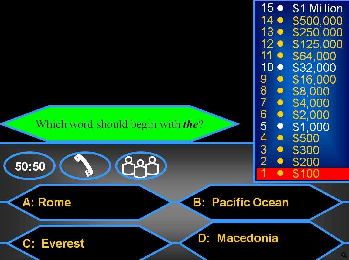 Powerpoint Who Wants To Be A Millionaire Game Template With Regard To Who Wants To Be A Millionaire Powerpoint Template