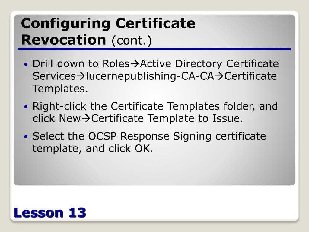 Ppt – Configuring Active Directory Certificate Services Pertaining To Active Directory Certificate Templates