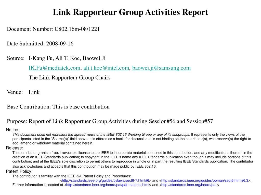 Ppt – Link Rapporteur Group Activities Report Powerpoint With Regard To Rapporteur Report Template