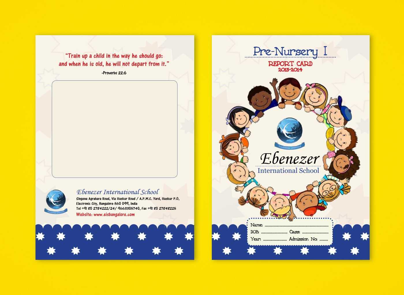 Pre Nursery Report Card On Behance | Report Card Ideas With Regard To Boyfriend Report Card Template