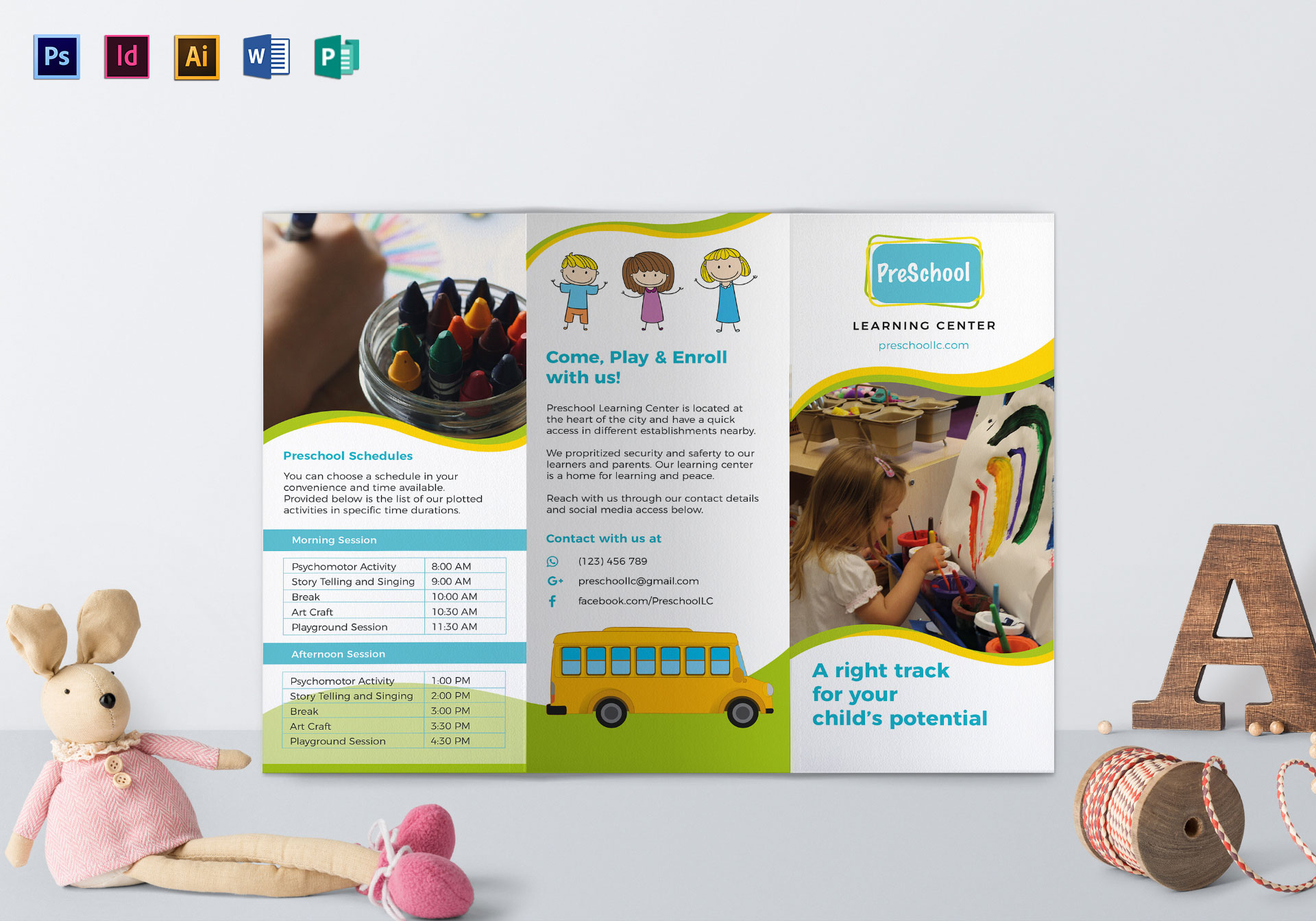 Pre School Brochure Template Intended For Play School Brochure Templates