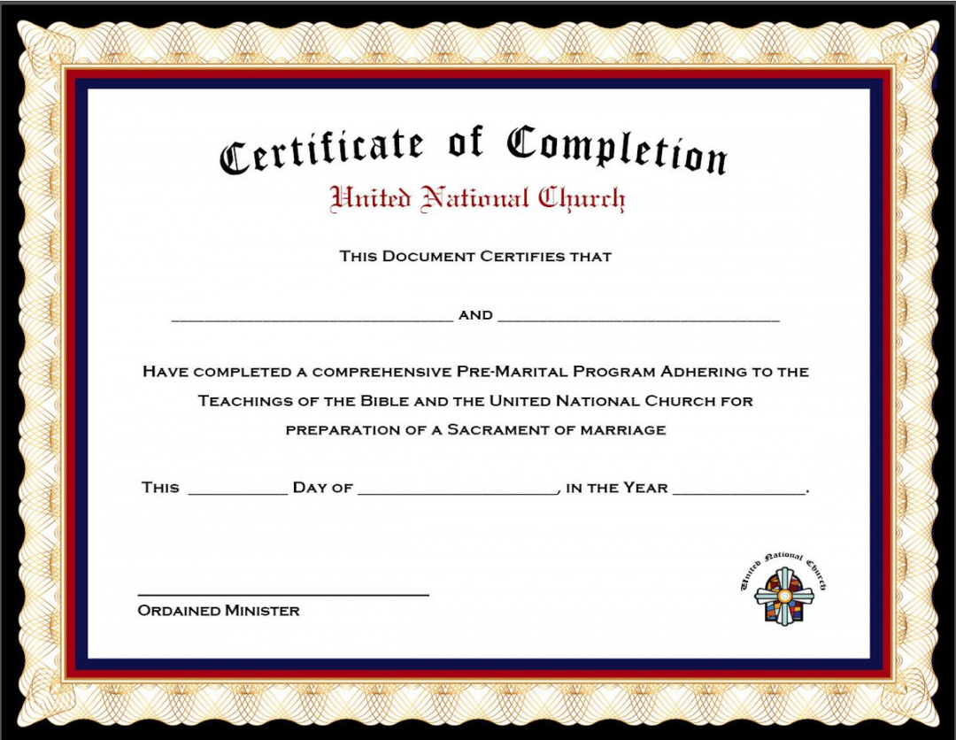 Premarital Counseling Certificate Template | Emetonlineblog Inside Premarital Counseling Certificate Of Completion Template