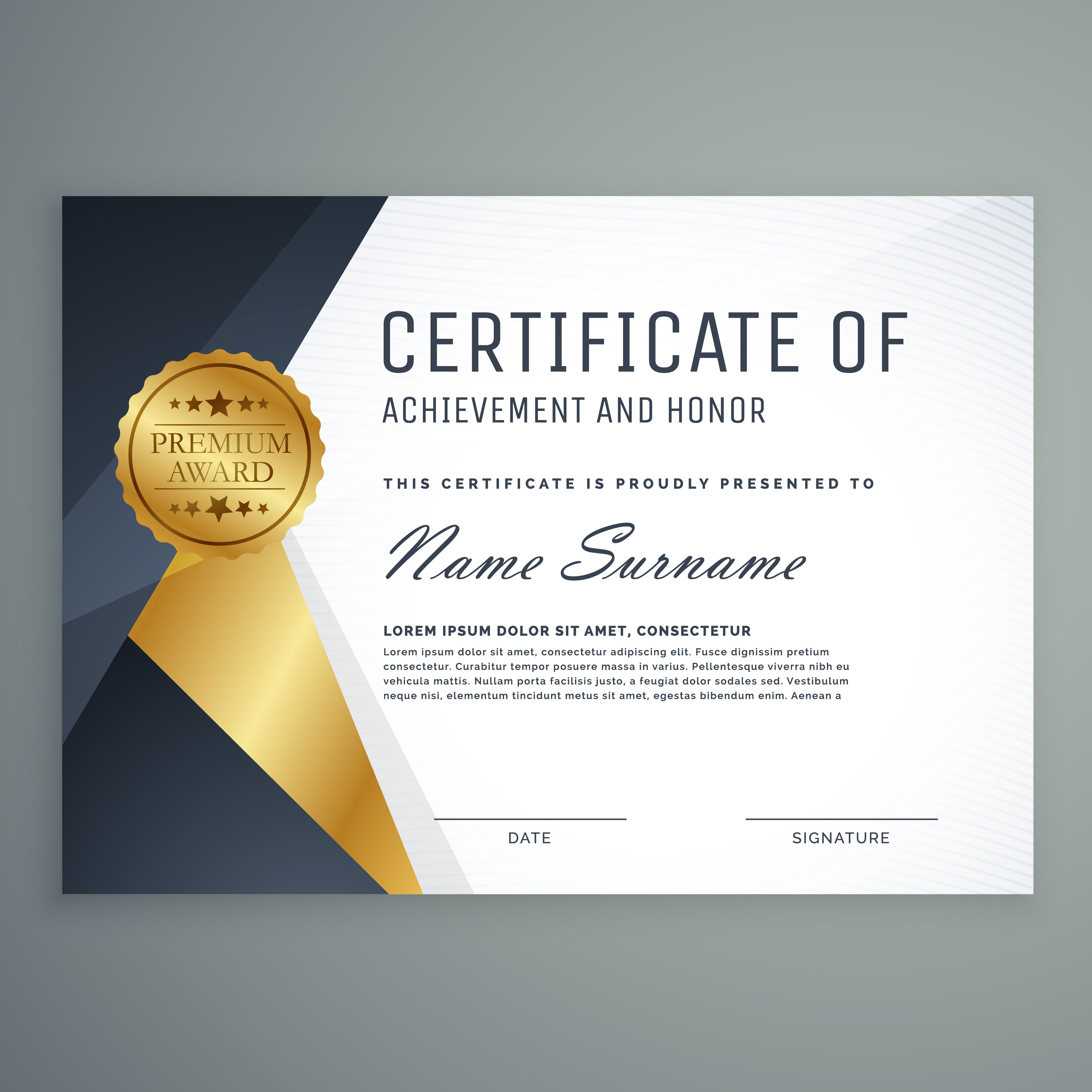 Premium Certificate Of Appreciation Award Design For Professional Award Certificate Template