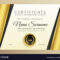 Premium Certificate Template Design With Golden Inside High Resolution Certificate Template