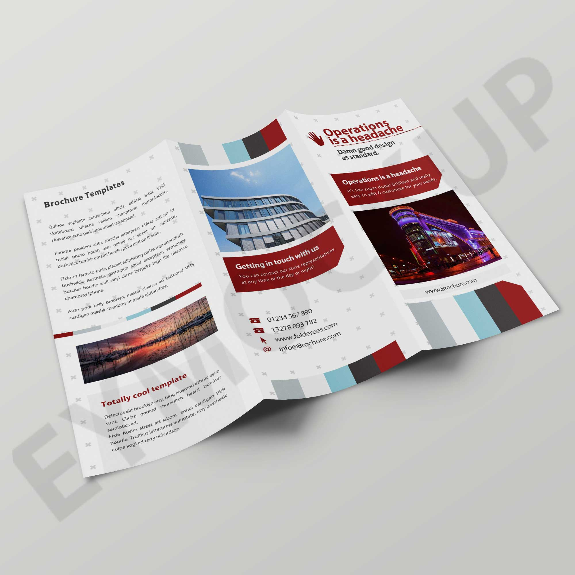 Premium Hotel Salesman Tri Fold Brochure Template Regarding Hotel Brochure Design Templates
