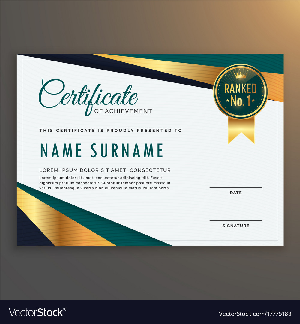 Premium Modern Certificate Template Design Pertaining To Design A Certificate Template