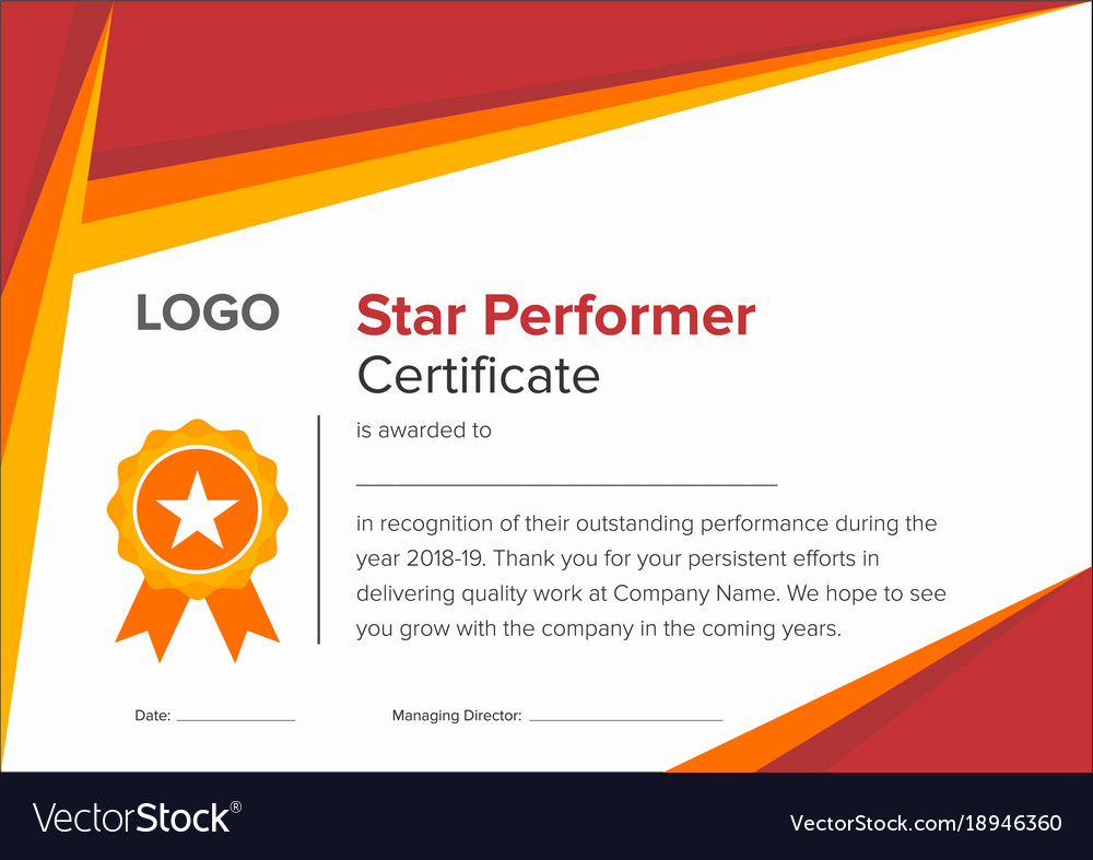Premium Star Performer Certificate Templates Powerpoint Regarding Star Performer Certificate Templates