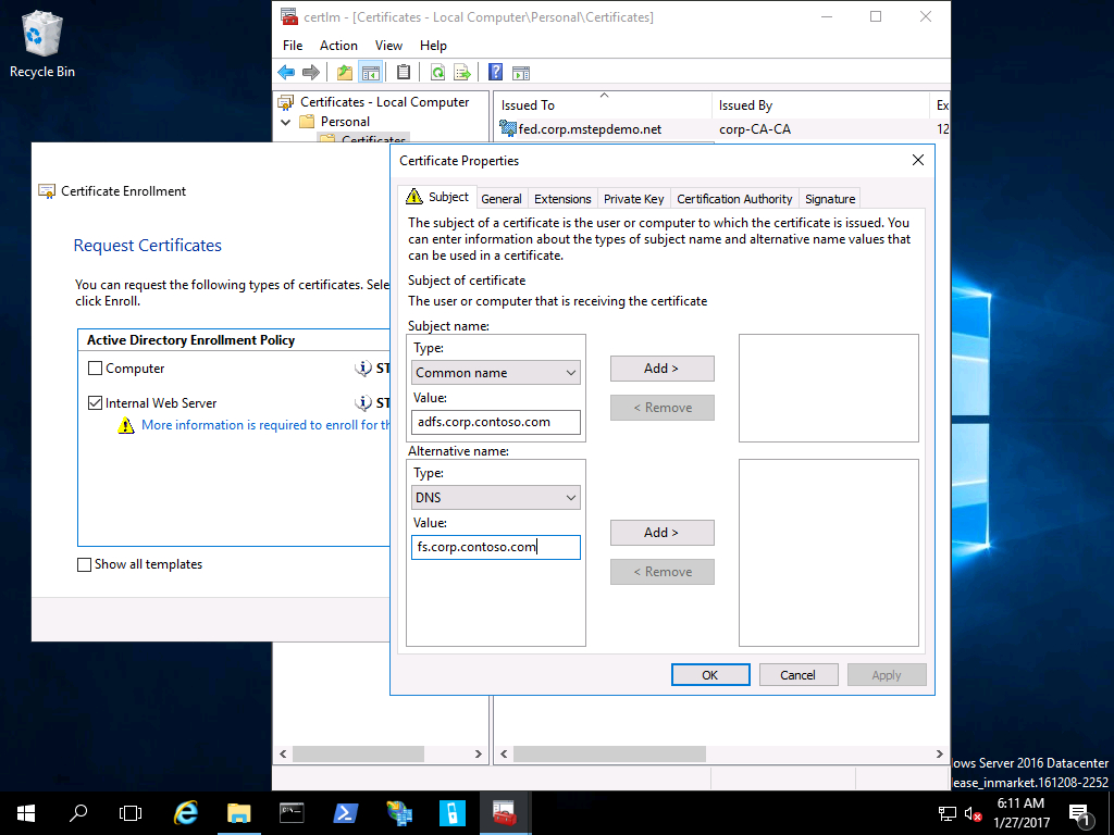 Prepare And Deploy Windows Server 2016 Active Directory Throughout Domain Controller Certificate Template