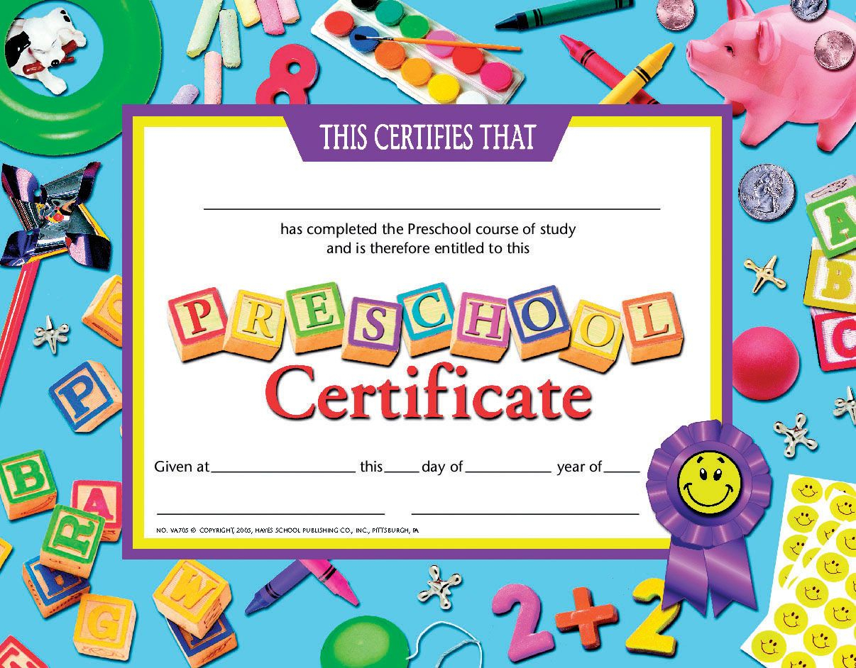 Preschool Certificate | انجليزي | Preschool Certificates With Hayes Certificate Templates