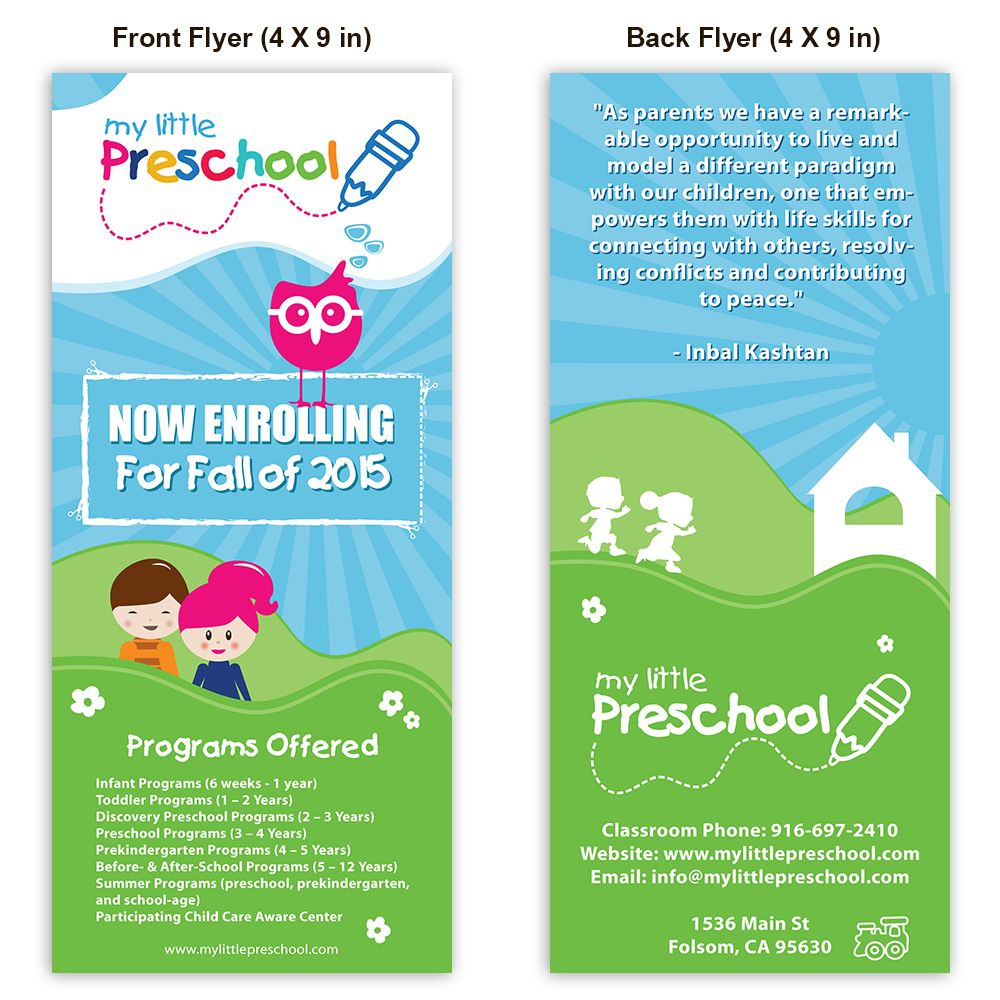 Preschool Poster Template Design | Playschool | Starting A With Regard To Daycare Brochure Template