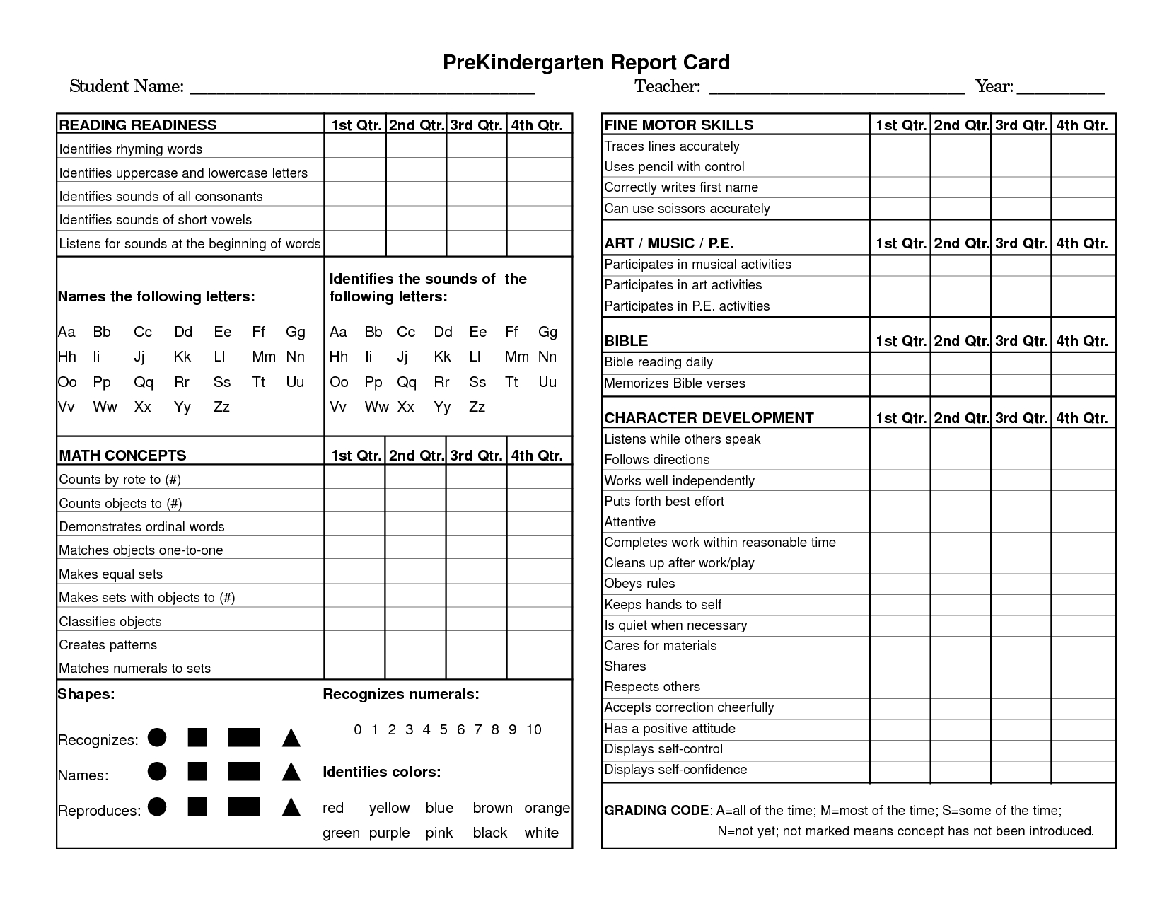 Preschool Progress Report Template | Kindergarten Report For Kindergarten Report Card Template