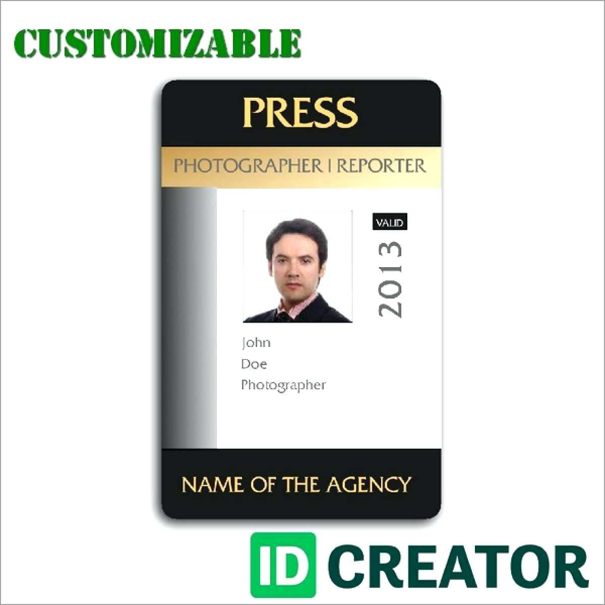 Press Id Template – Wecolor.co Within Media Id Card Templates