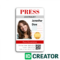 Press Pass #2 | Idcard | Id Card Template, Id Badge Maker In Sample Of Id Card Template