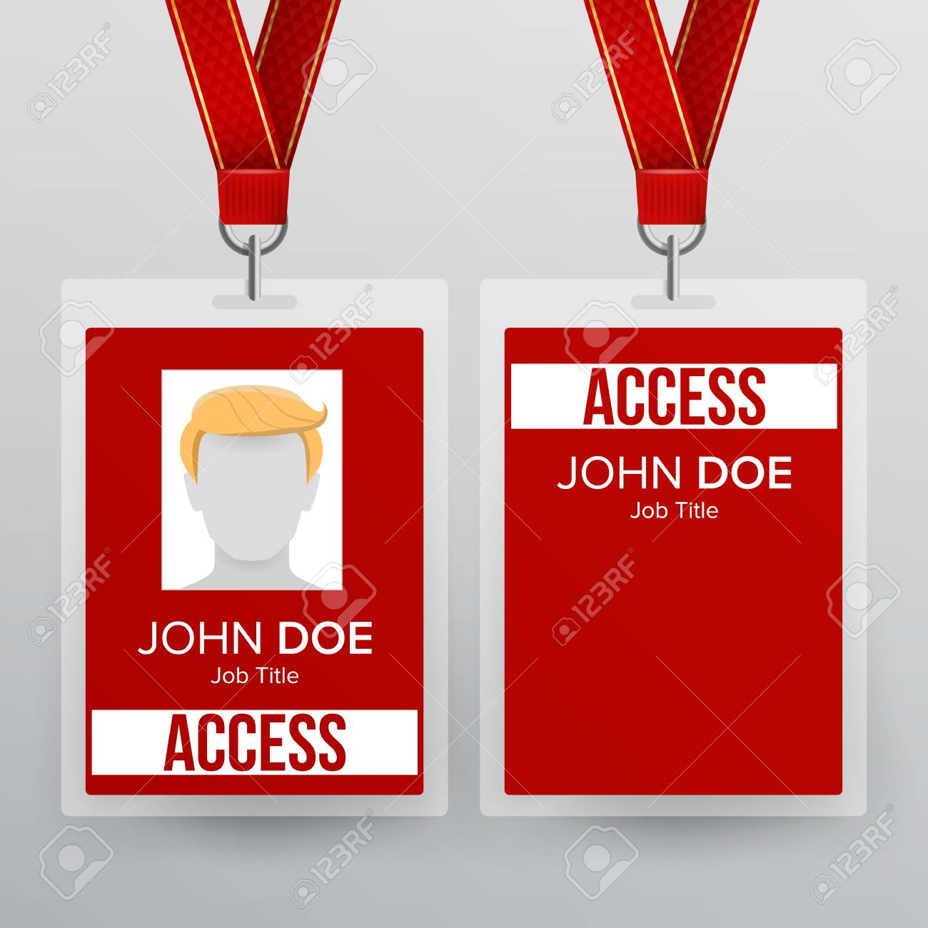 Press Pass Id Card Vector. Plastic Badge Template To Business.. In Conference Id Card Template