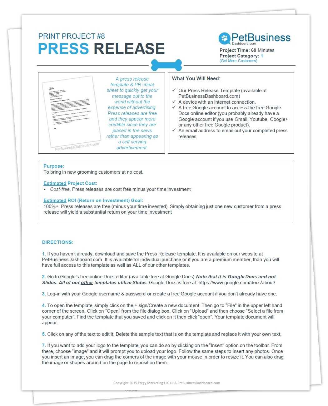 Press Release Template & Cheat Sheet | Dog Grooming Business Within Dog Grooming Record Card Template