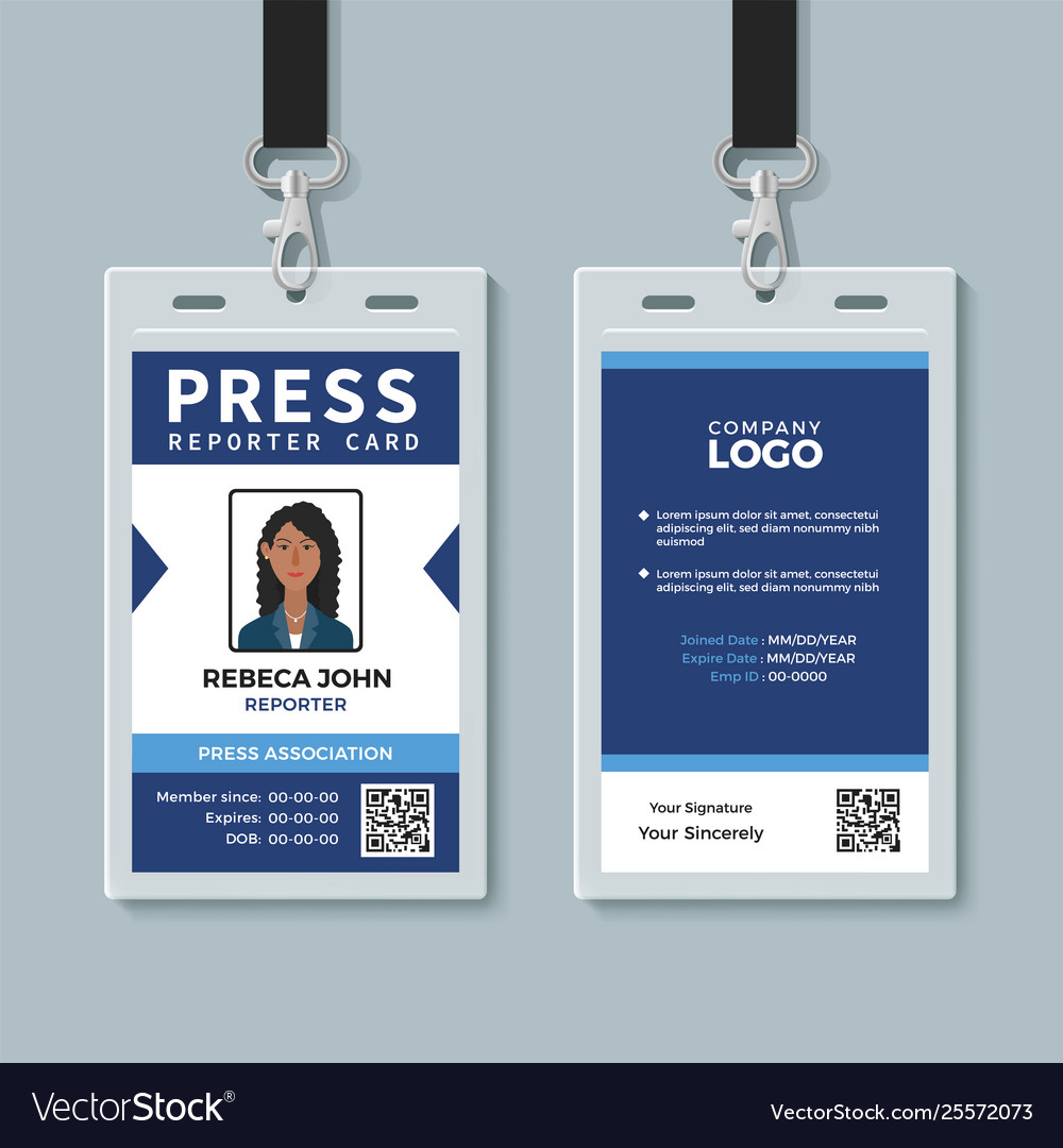 Press Reporter Id Card Template Pertaining To Id Card Template Ai