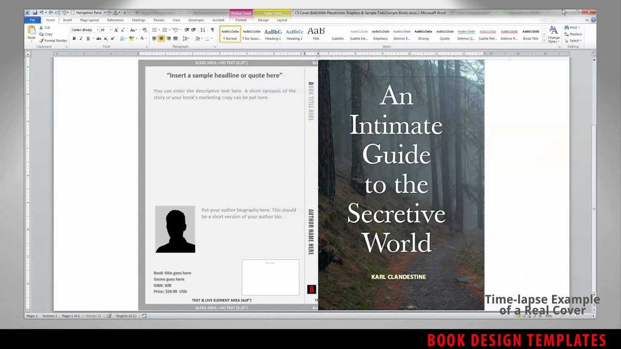 Print Book Cover Template For Word – Preview Intended For 6X9 Book Template For Word