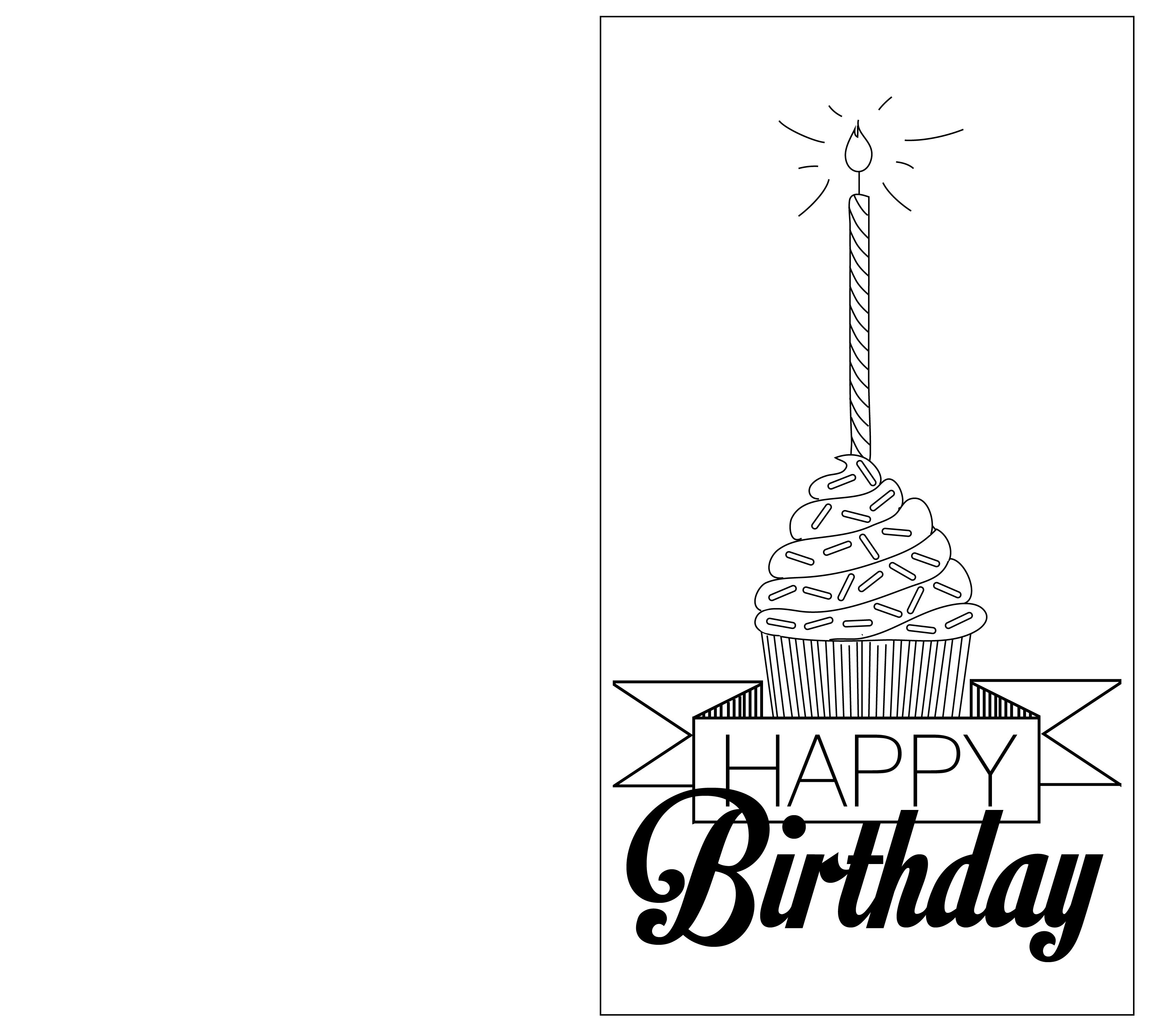 Print Out Black And White Birthday Cards | Projects To Try Regarding Foldable Birthday Card Template