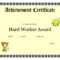 Printable Achievement Certificates Kids | Hard Worker For Student Of The Year Award Certificate Templates