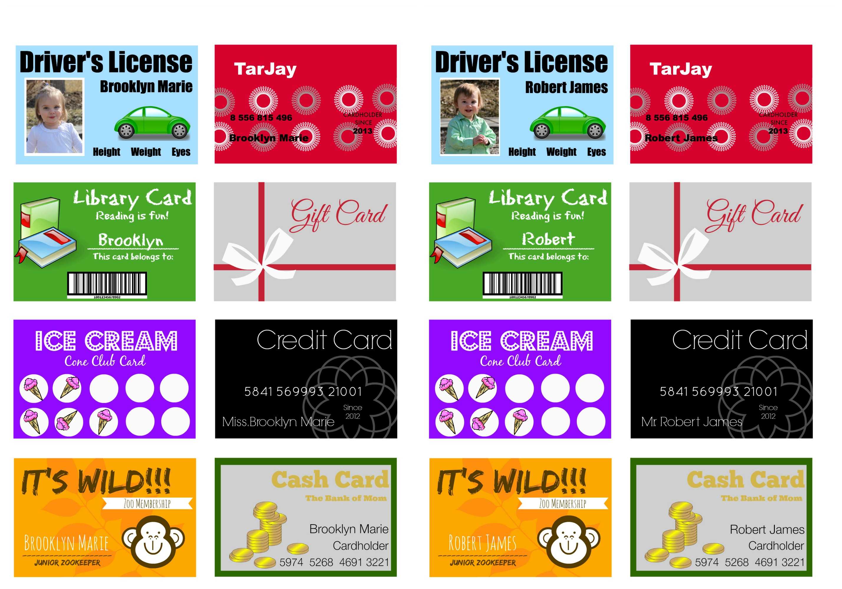 Printable (And Customizable) Play Credit Cards - The Crazy Regarding Credit Card Template For Kids