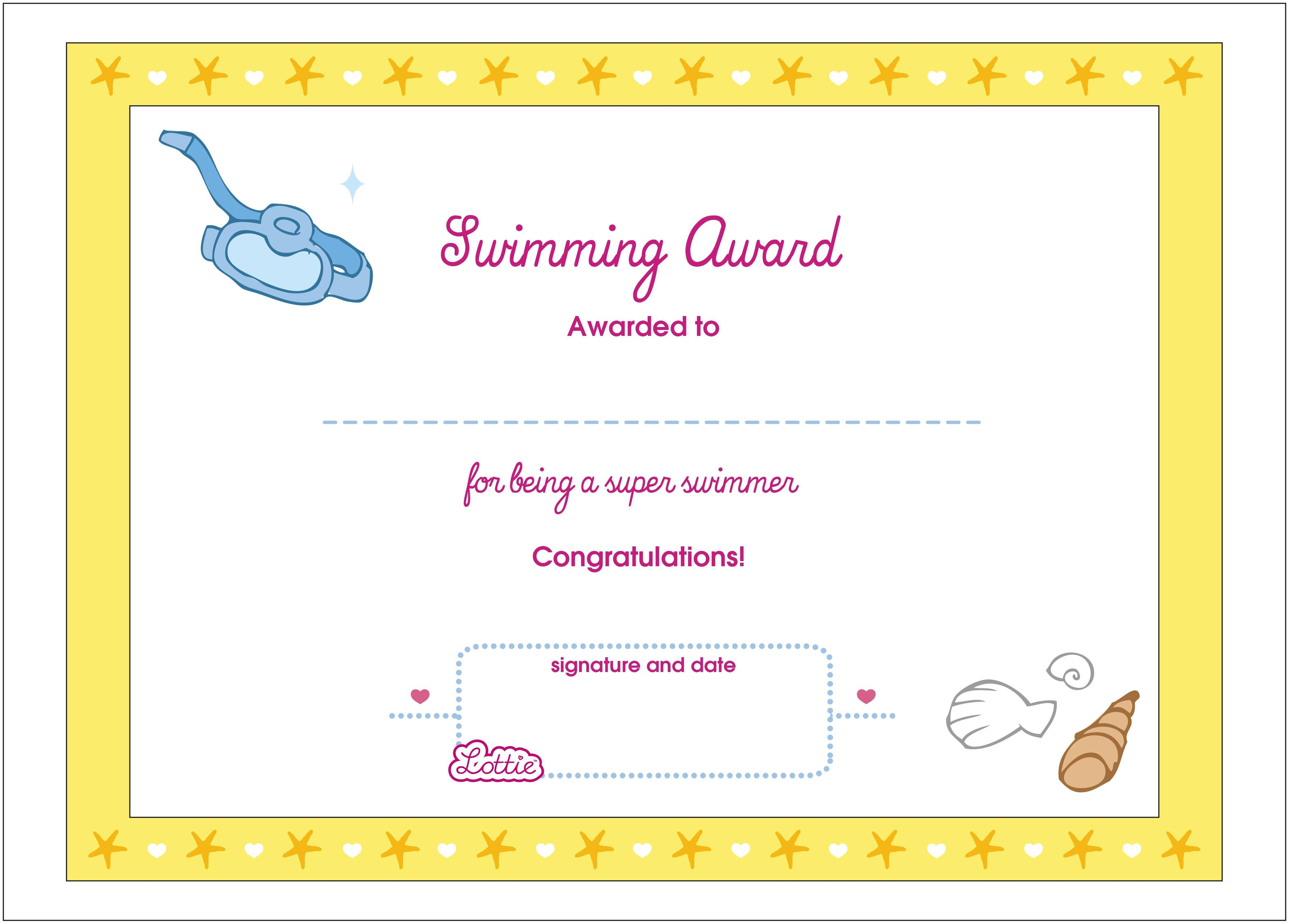 Printable Award Certificates – Bluedotsheet.co For Free Swimming Certificate Templates