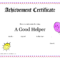 Printable Award Certificates For Teachers | Good Helper Inside Student Of The Year Award Certificate Templates