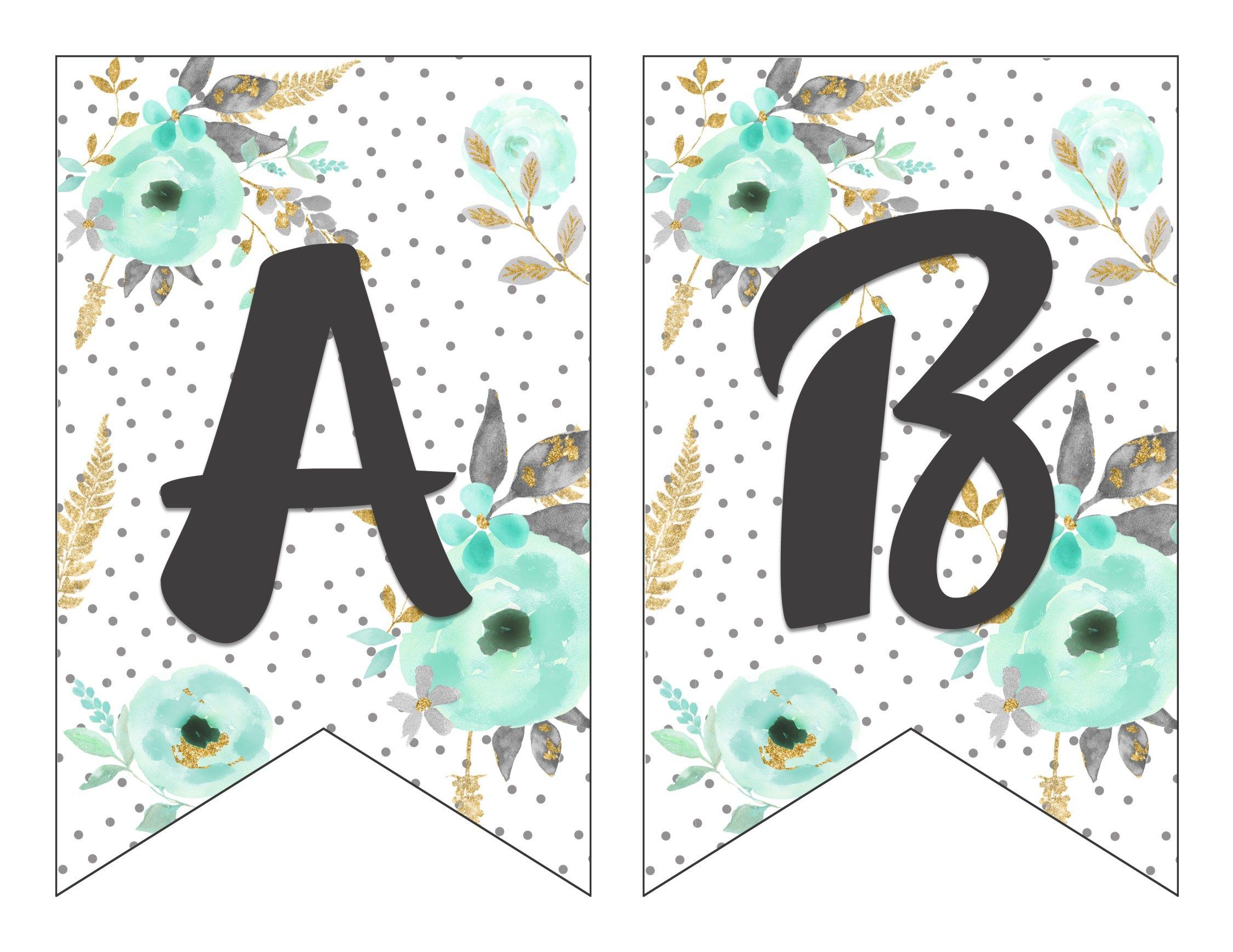 Printable Banner Letters Letter Format Blue Gold Floral In Printable Letter Templates For Banners