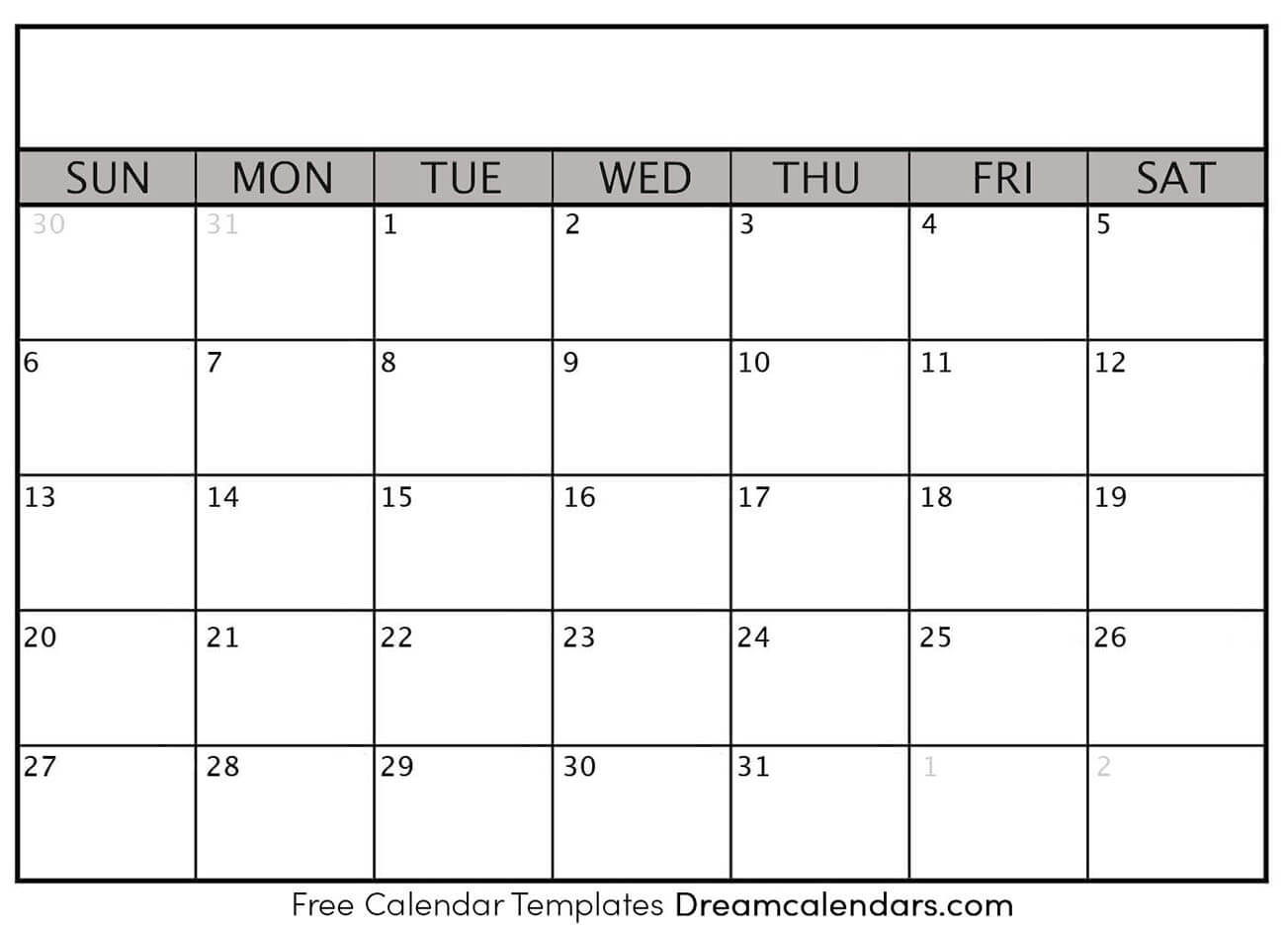 Printable Blank Calendar | Dream Calendars With Blank Calender Template