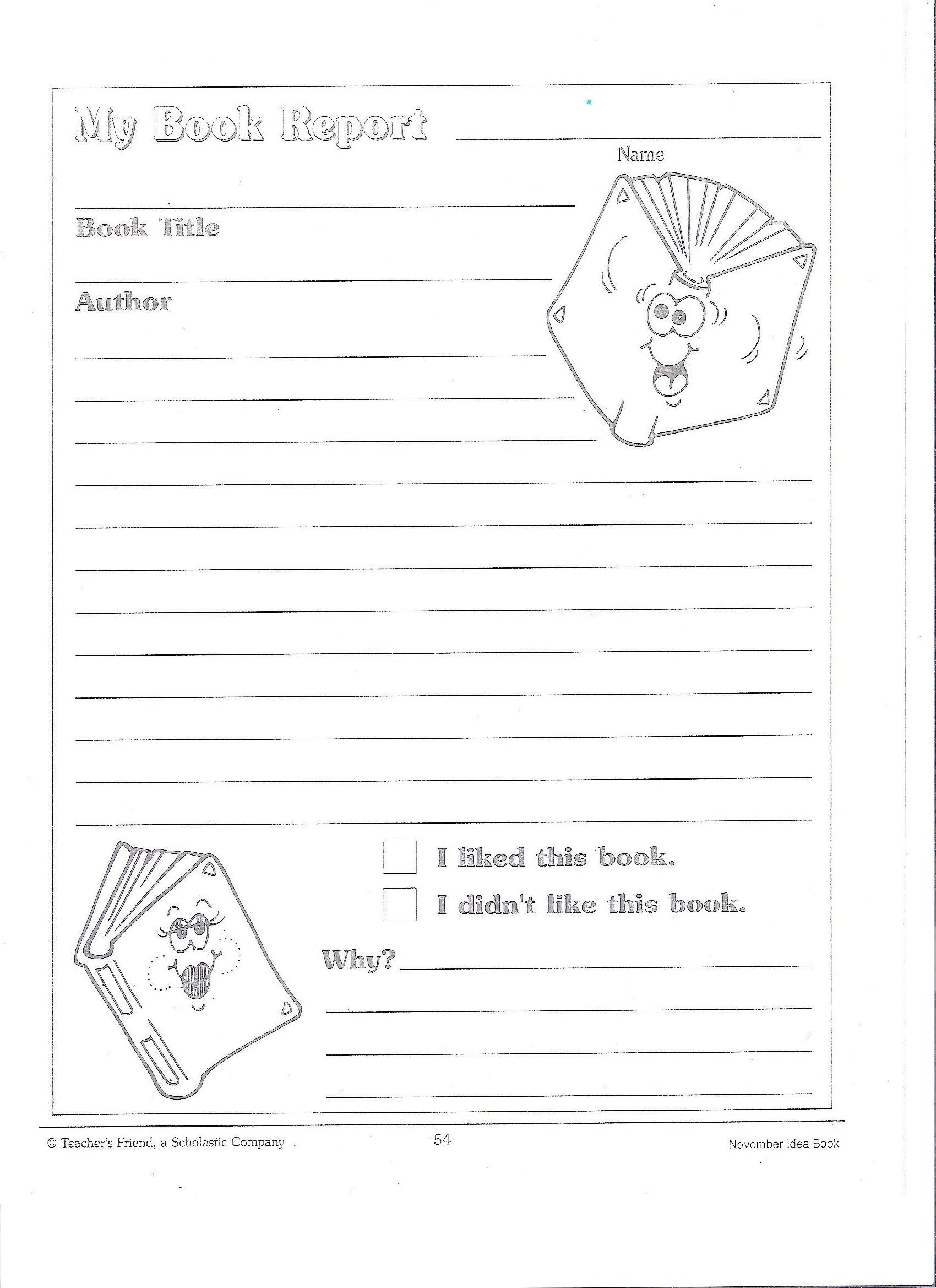 Printable Book Report Forms | Miss Murphy's 1St And 2Nd Inside First Grade Book Report Template