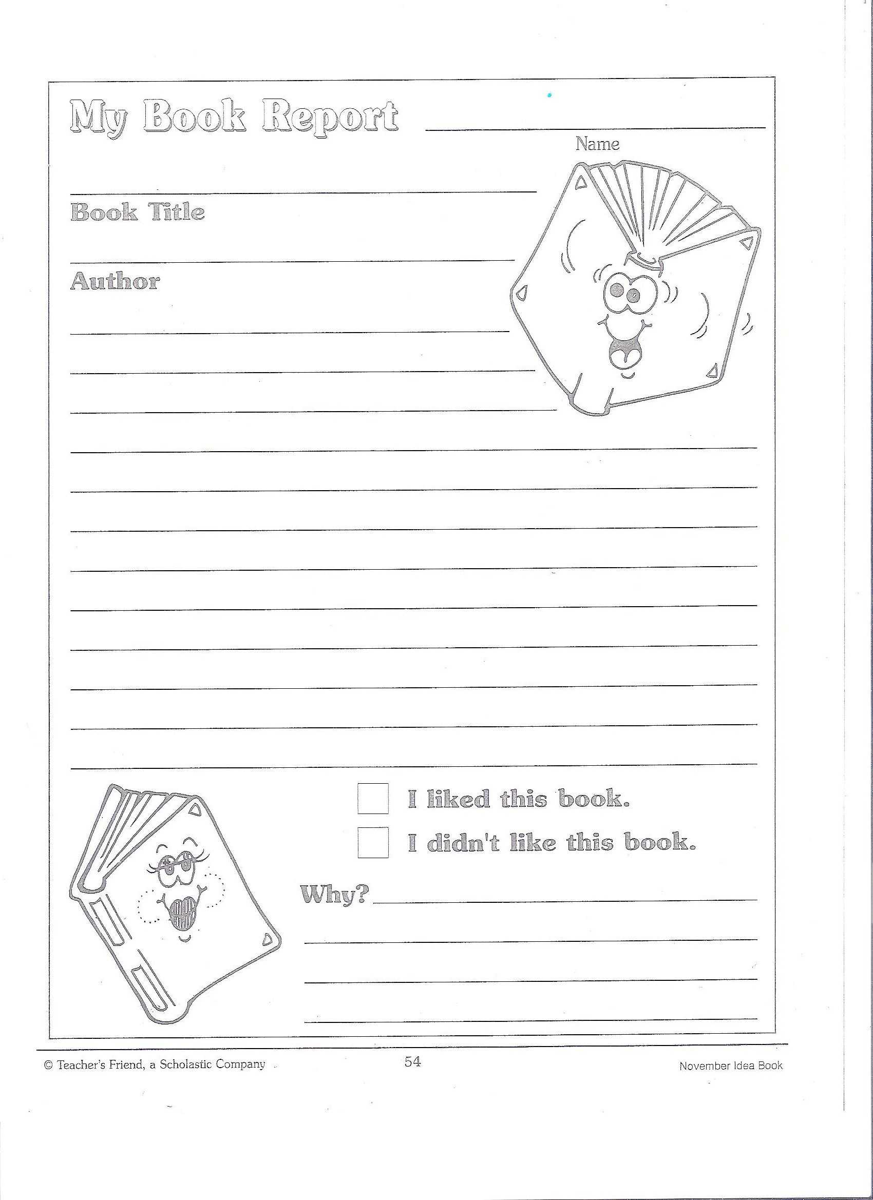 Printable Book Report Forms | Miss Murphy's 1St And 2Nd Inside First Grade Book Report Template