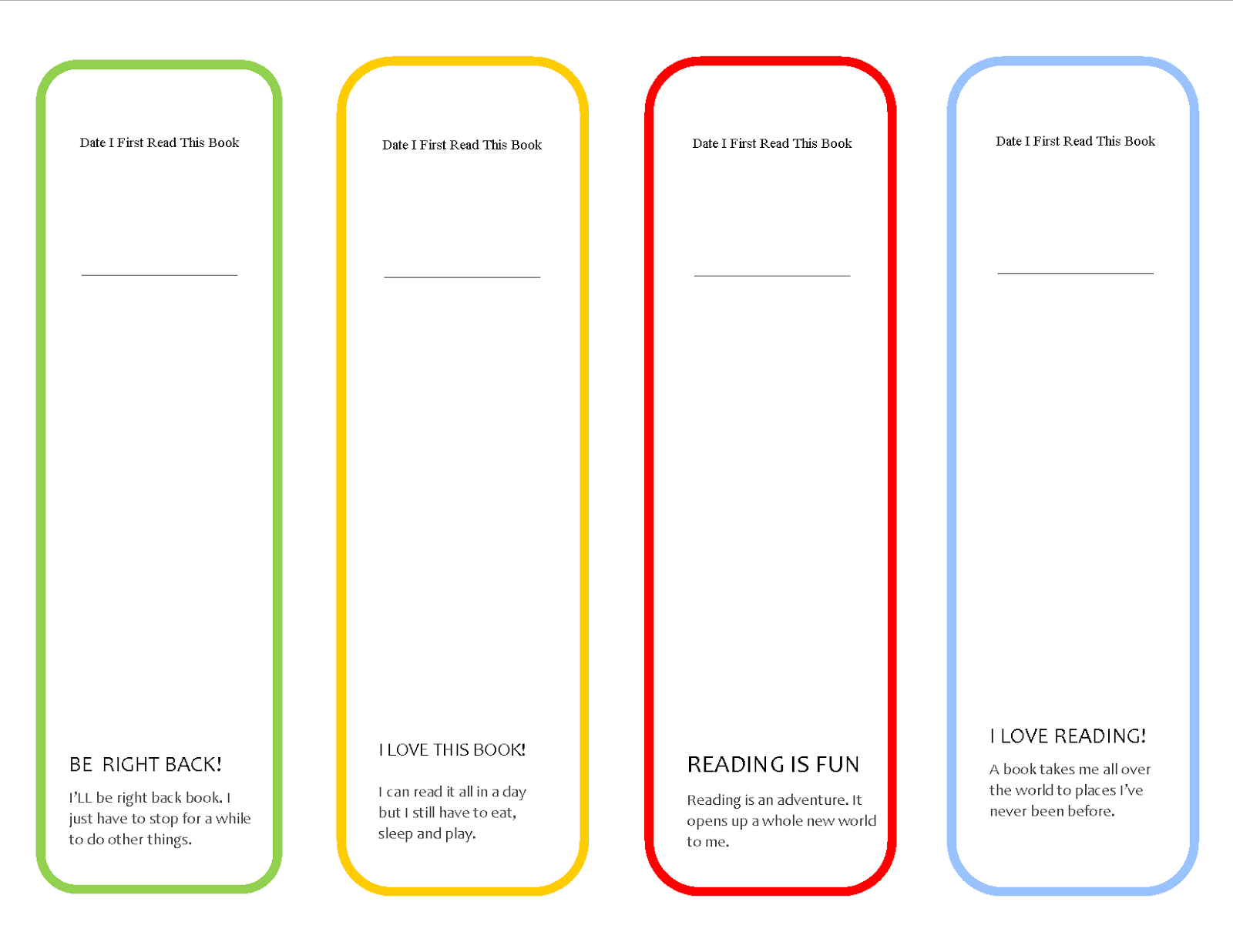 Printable Bookmarks | Printable Bookmarks | Cute Bookmarks Throughout Free Blank Bookmark Templates To Print