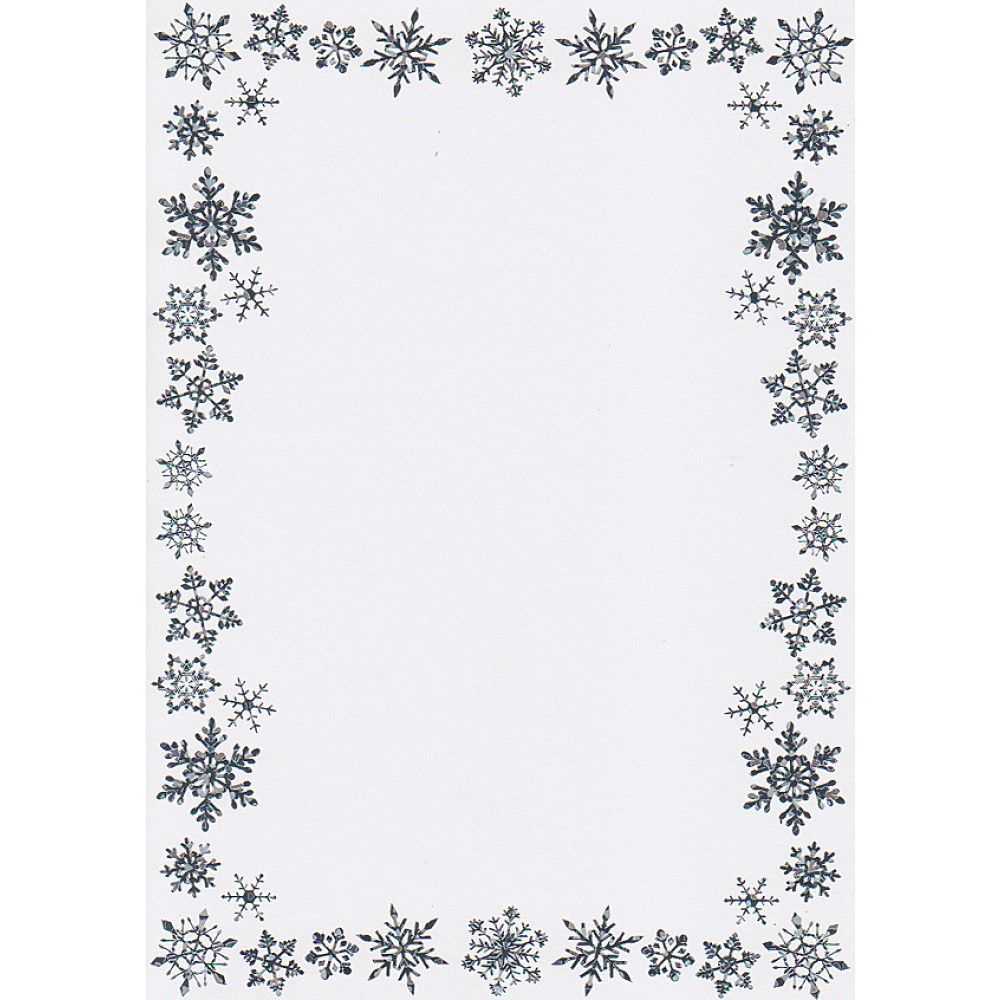 Printable Christmas Border Writing Paper | A5 Snowflake With Regard To Blank Snowflake Template