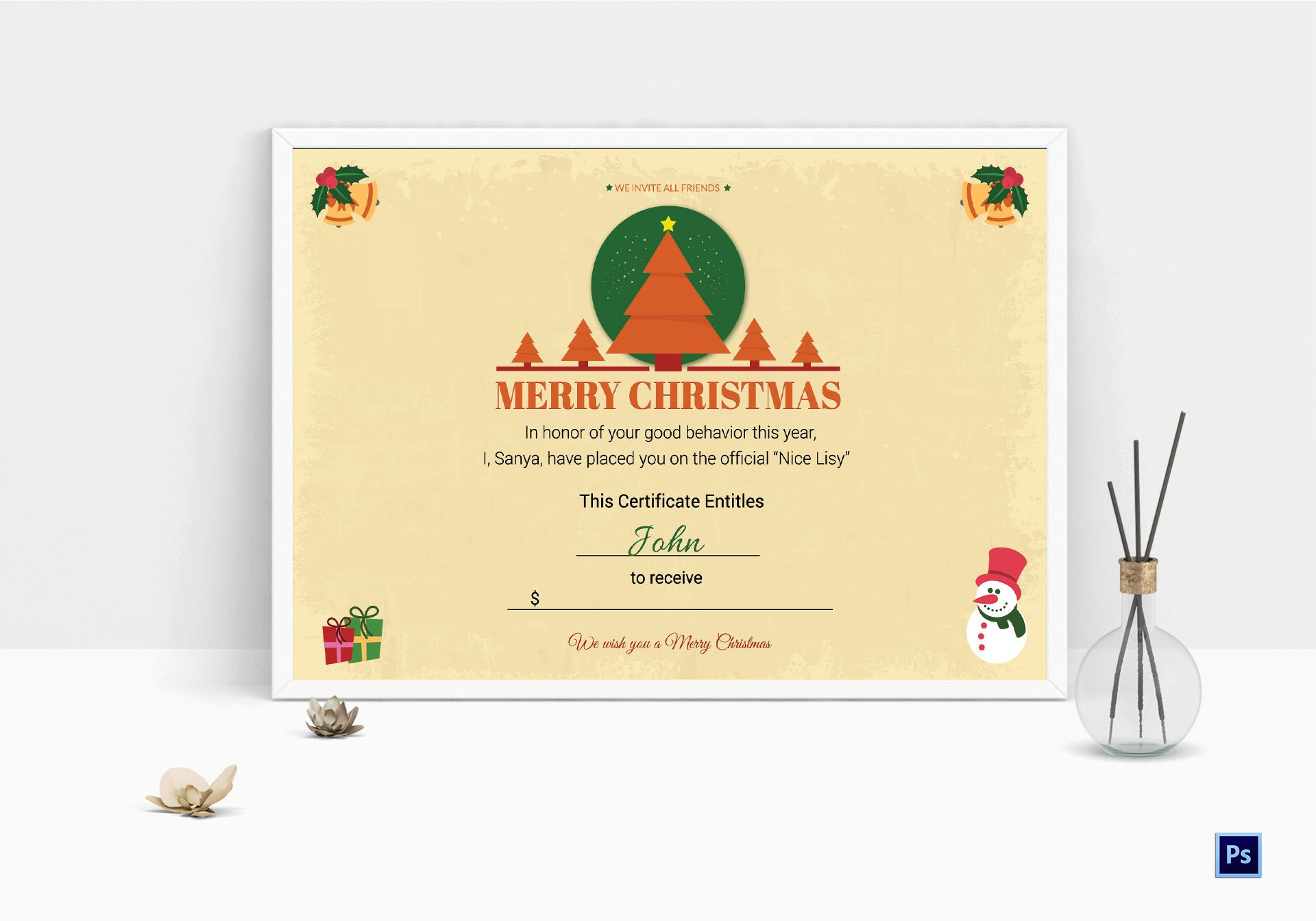 Printable Christmas Gift Certificate With Merry Christmas Gift Certificate Templates