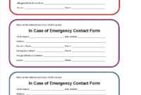Printable Emergency Contact Form For Car Seat | Super Mom I inside Emergency Contact Card Template