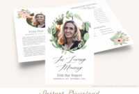 Printable Funeral Program Template | Greenery Memorial pertaining to Memorial Brochure Template
