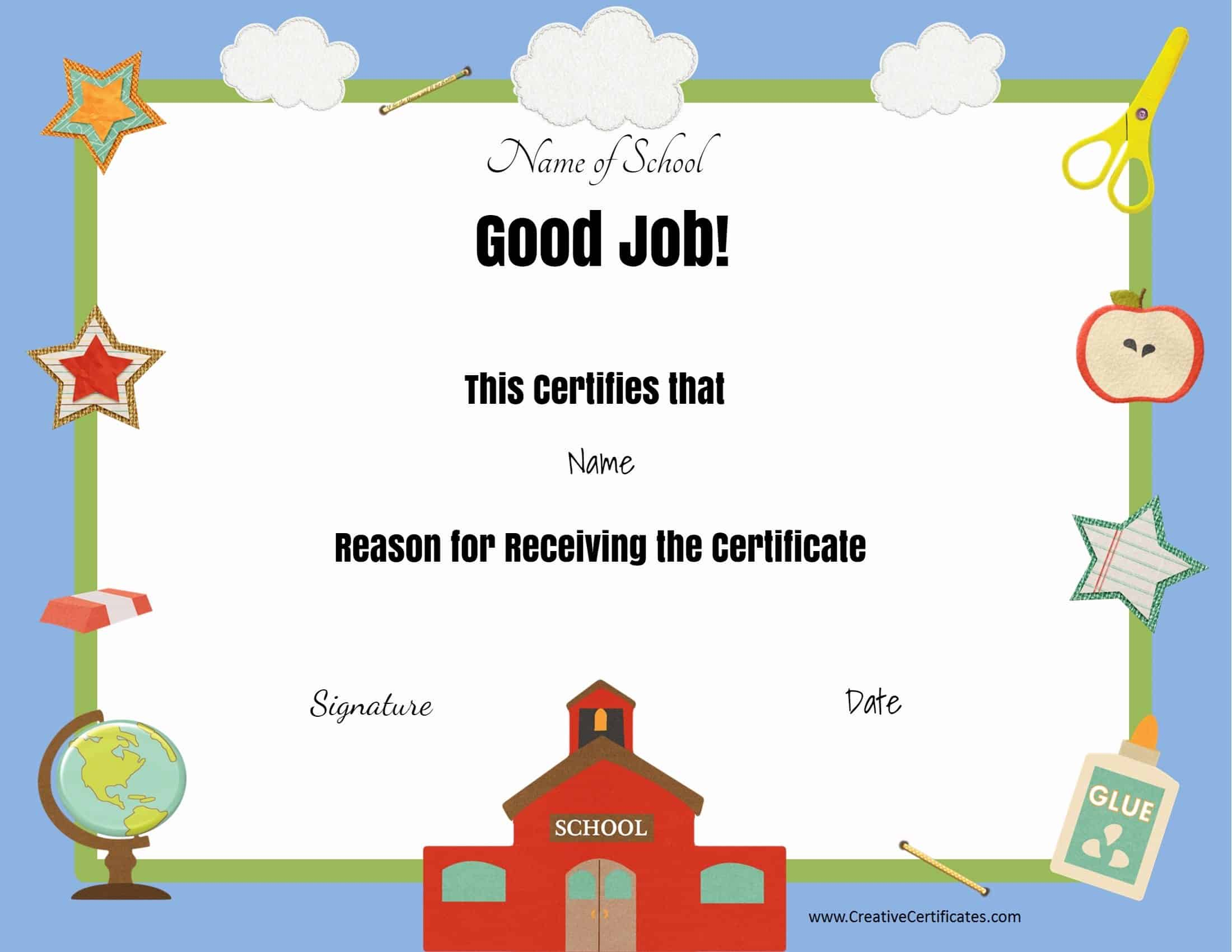 Printable Good Job Certificate Templates – Www.biomestry2.tk With Good Job Certificate Template