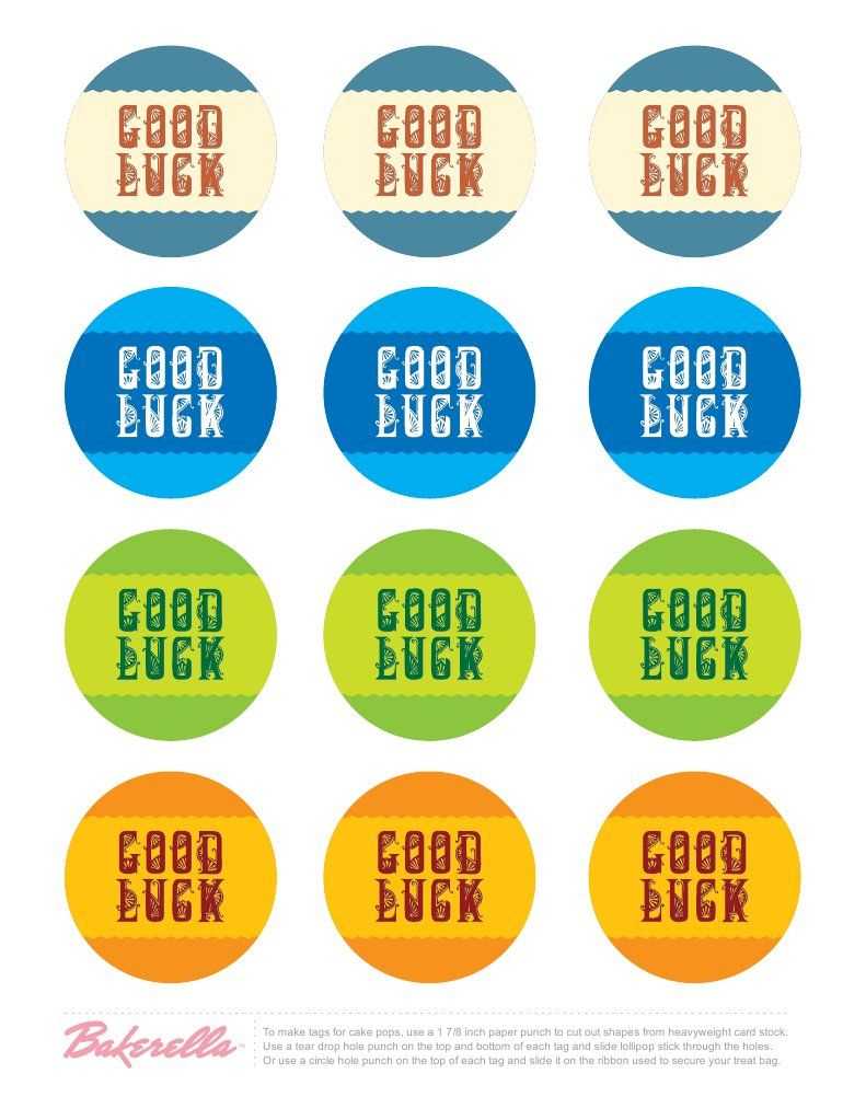 Printable Good Luck Labels | Time Of Giving | Good Luck With Good Luck Banner Template