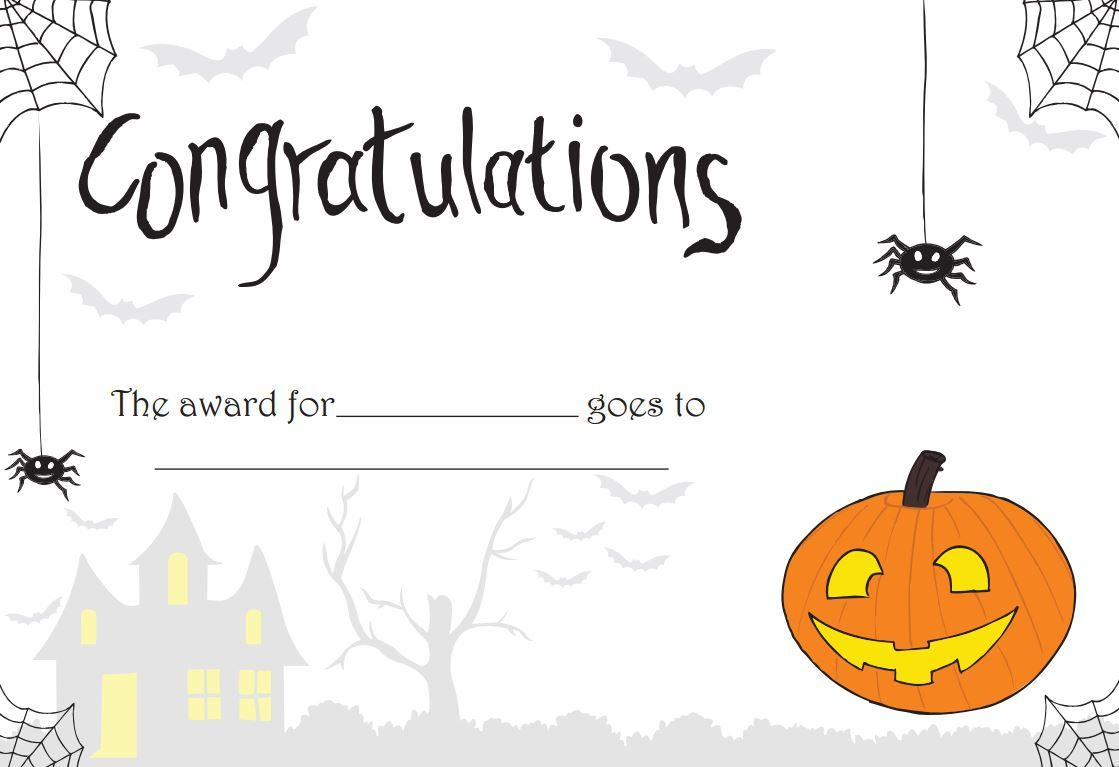 Printable Halloween Certificate - Great For Teachers Or For With Regard To Halloween Certificate Template