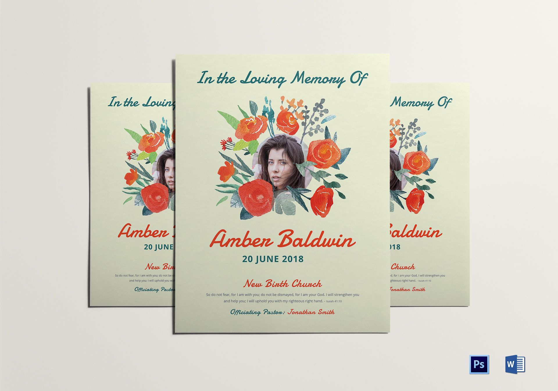 Printable Memorial Flyer For Memorial Brochure Template