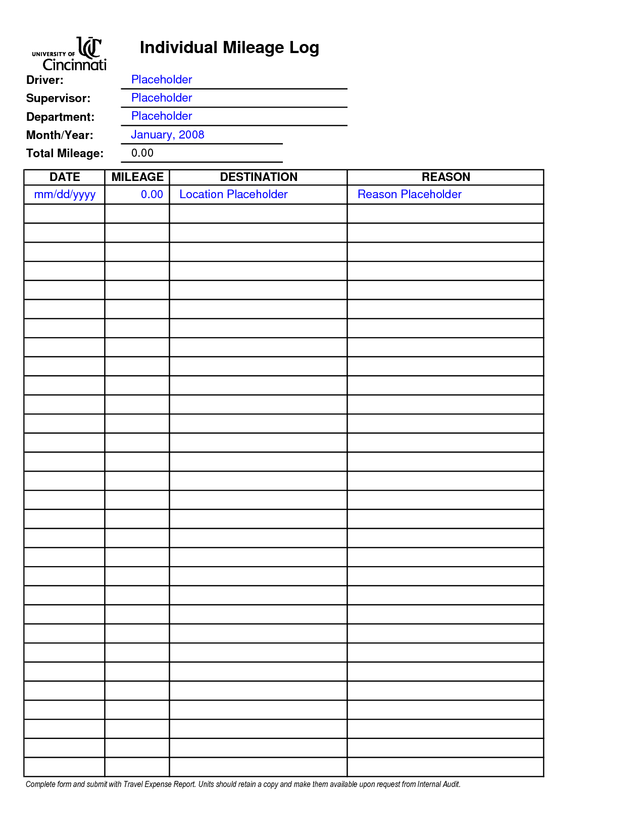 Printable Mileage Log Book | Business Forms | Report Card Within Boyfriend Report Card Template