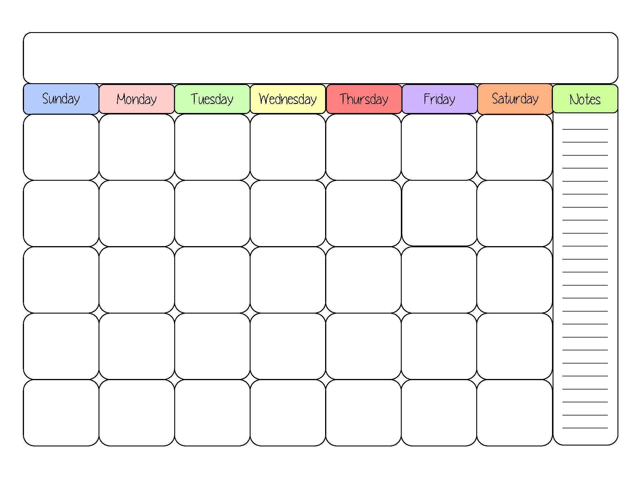 Printable One Month Calendar Elegant Cute Blank Calendar Intended For Blank One Month Calendar Template