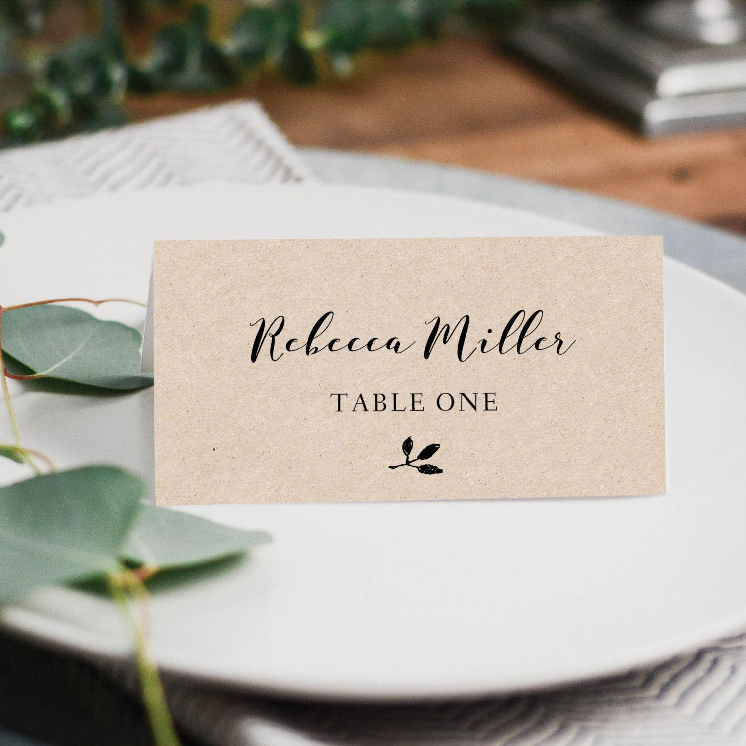 Printable Place Cards, Place Card Template, Editable Place Regarding Ms Word Place Card Template