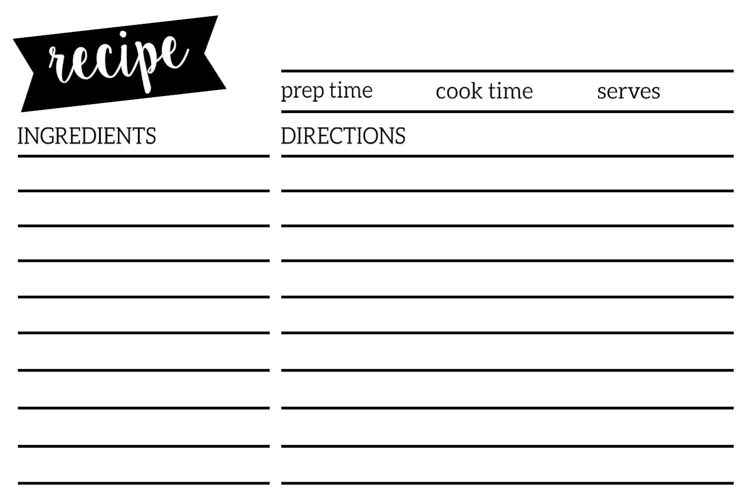 Printable Recipe Card Template | Room Surf Inside 4X6 Photo Card Template Free