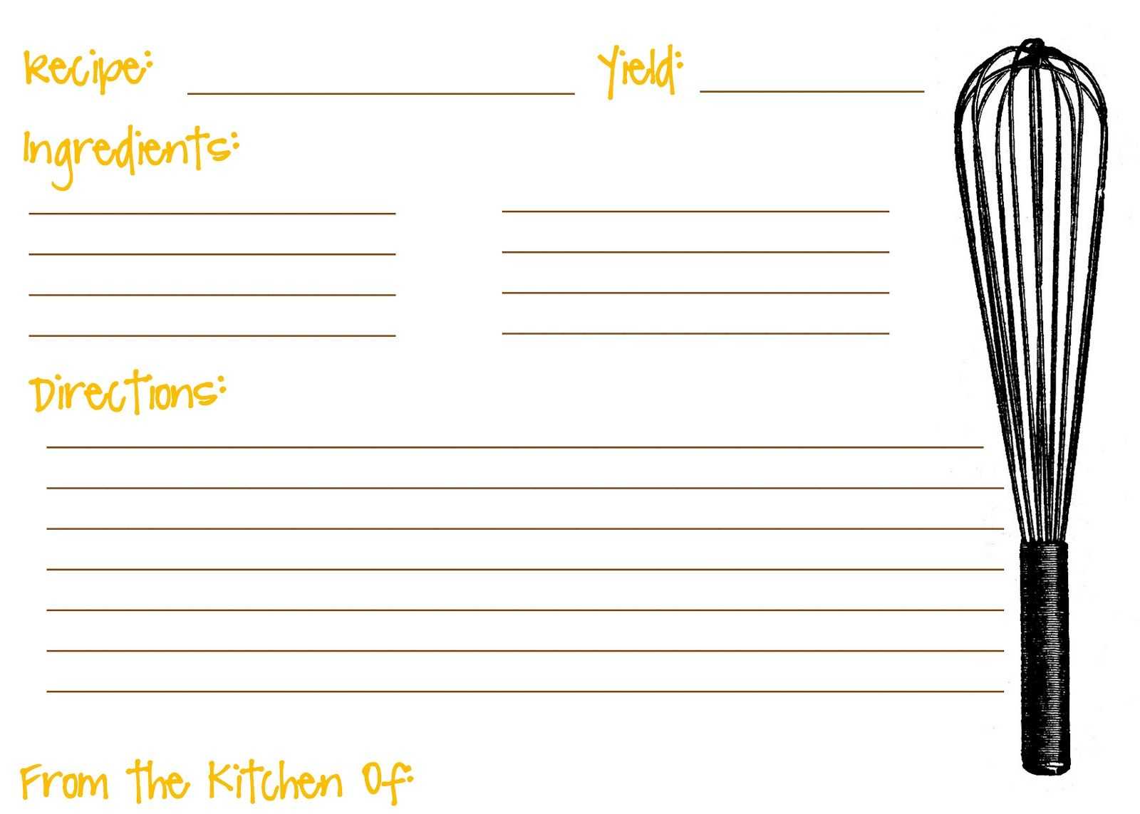 Printable Recipe Cards For Kids Recipe Template For Kids Regarding Fillable Recipe Card Template