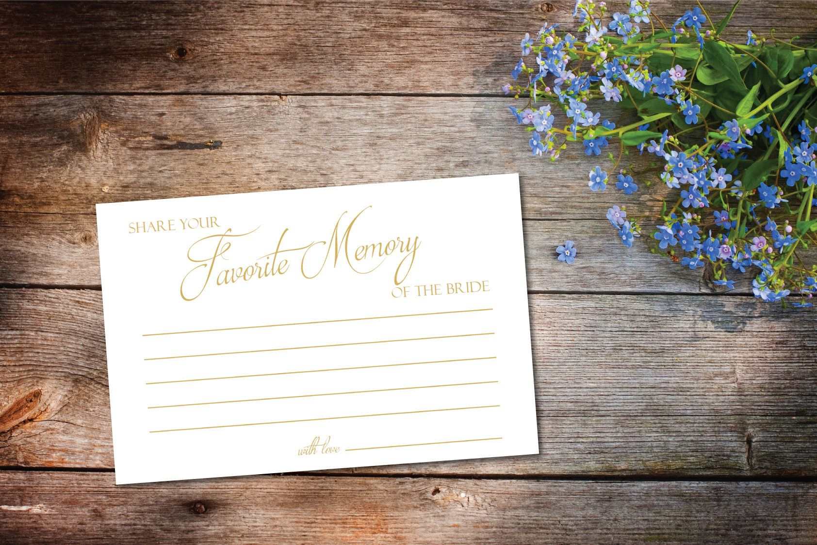 Printable Share Your Favorite Memory Of The Bride/instant With Regard To In Memory Cards Templates