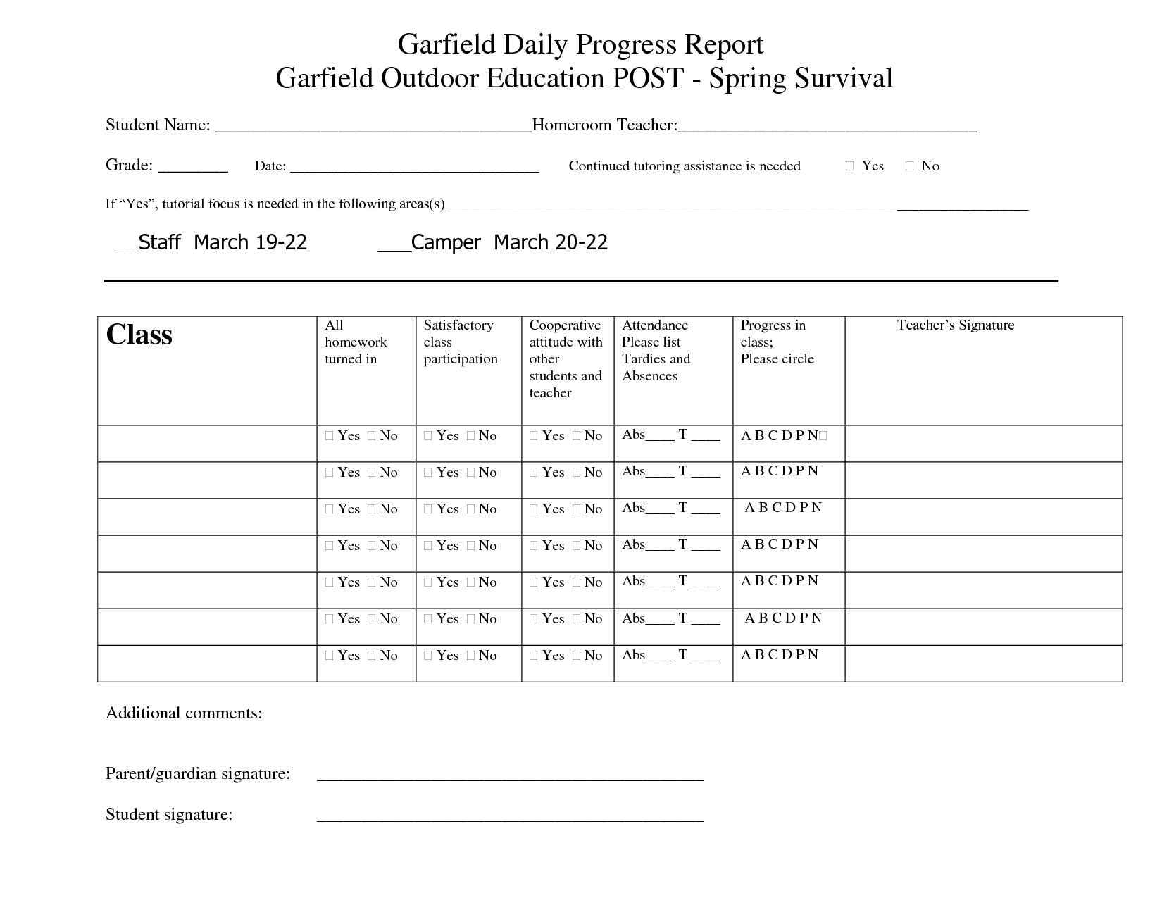 Printable Student Progress Report Template | Progress For It Progress Report Template