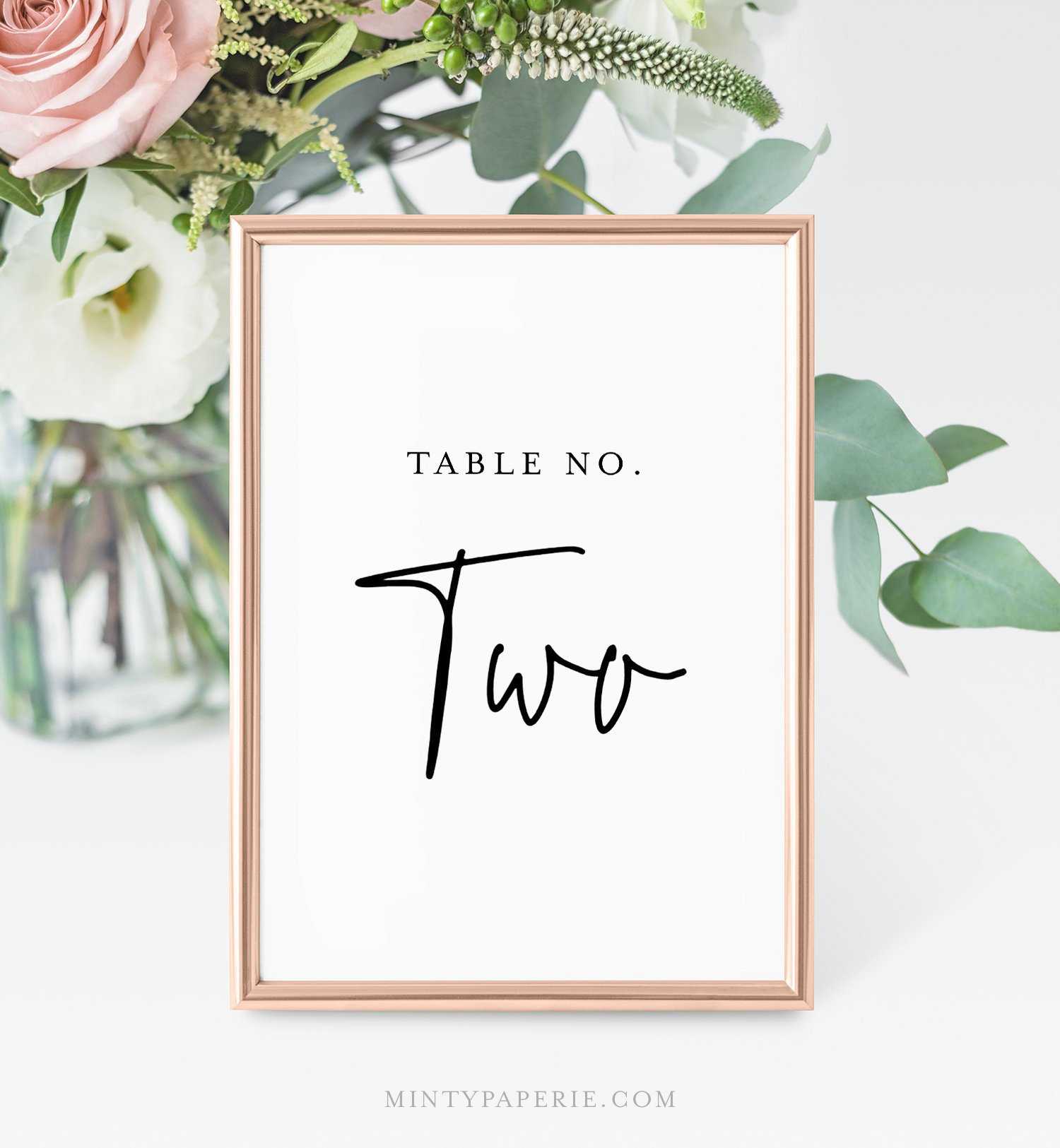 Printable Table Number Cards, Minimalist Wedding Table Throughout Table Number Cards Template