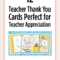 Printable Teacher Thank You Cards For Teacher Appreciation For Thank You Card For Teacher Template