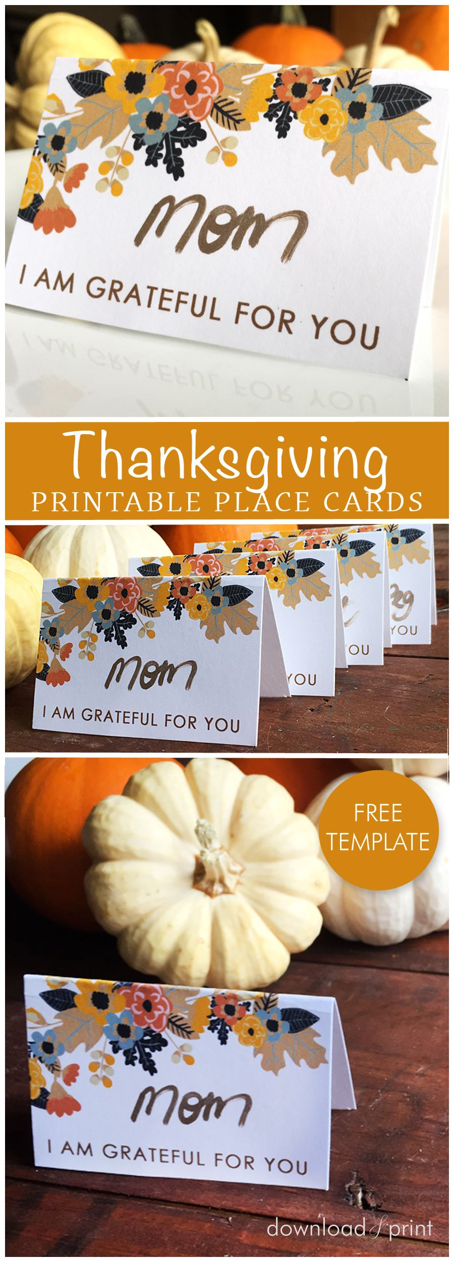 Printable Thanksgiving Place Card | Thanksgiving Place Cards With Regard To Thanksgiving Place Card Templates